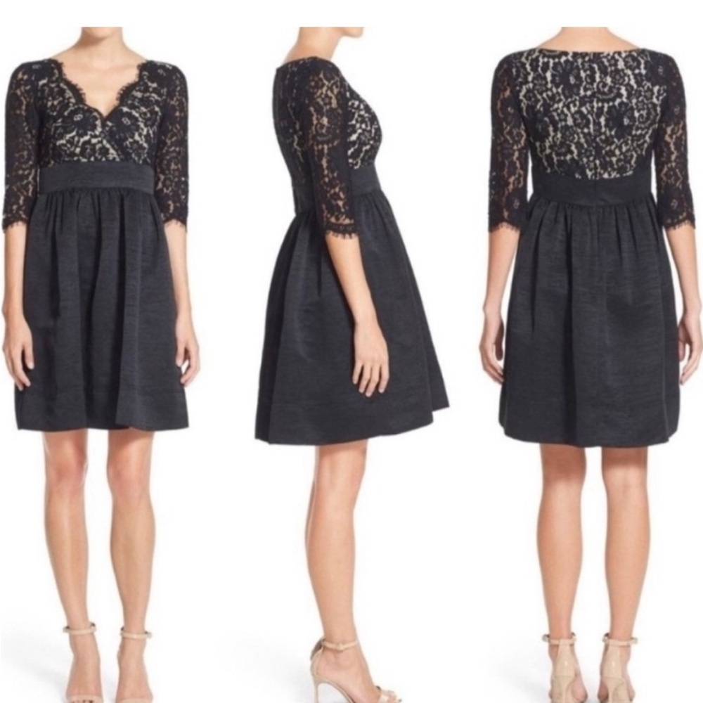 Eliza j women's size 14 NWT black cocktail dress, lace pockets,holiday party
